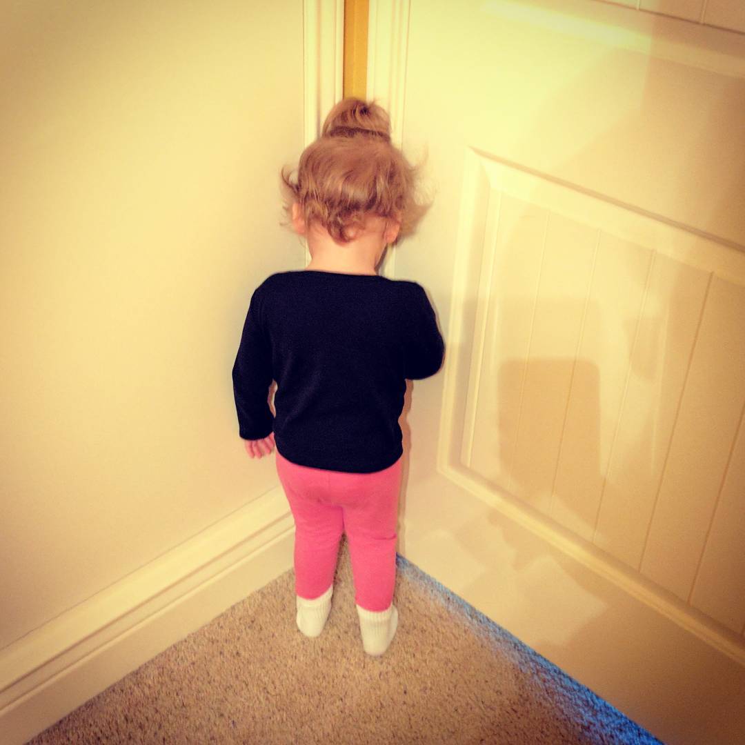 We don’t put the kids in time out often, but hitting Dad in the face will get you there every time