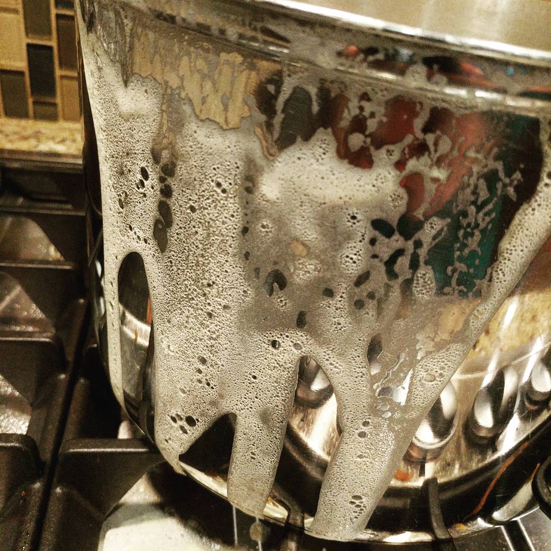 My first boil over. Looked away for 30 seconds. *Goes back to watching a pot for an hour
