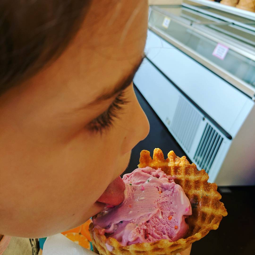 Olivia eating Unicorn Poop. @sweetritual is a great find for our dairy/egg/peanut/treenut allergic kids. A wide variety of flavors that they can eat. Would be great with one of @quebuenobakery’s cakes 😉