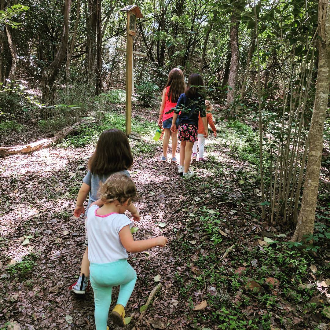 Outdoor Stations of the Cross on with the kiddos.