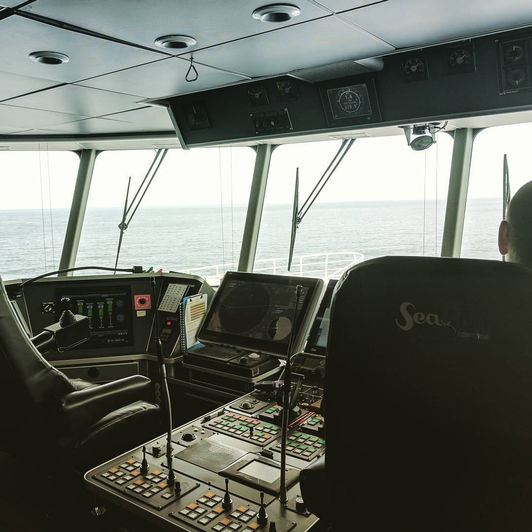 Just hanging out on the bridge of the ferry. And I thought the Premium Cabin was a treat