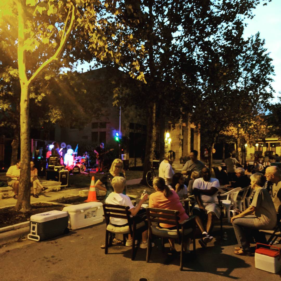 My neighbors decided to shut down the street, hire a band and a bouncy house, and have a little block party.