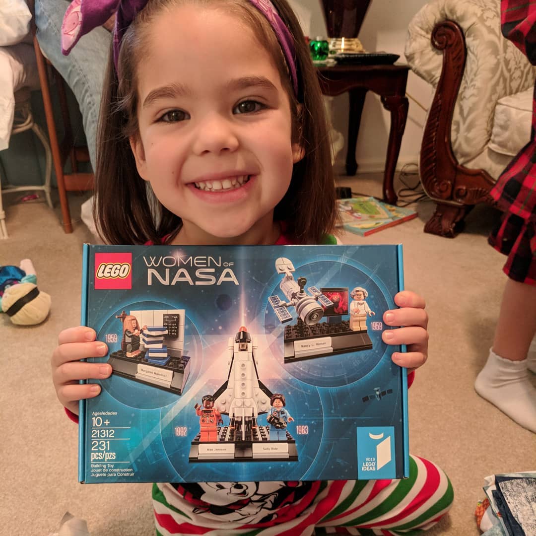 Teresa’s Christmas included the Women of NASA Lego set, the Lego Friends Amusement park (what they market to girls), a Milky Way book, outer space bed set, and an unicorn astronaut print. Almost 100% space stuff