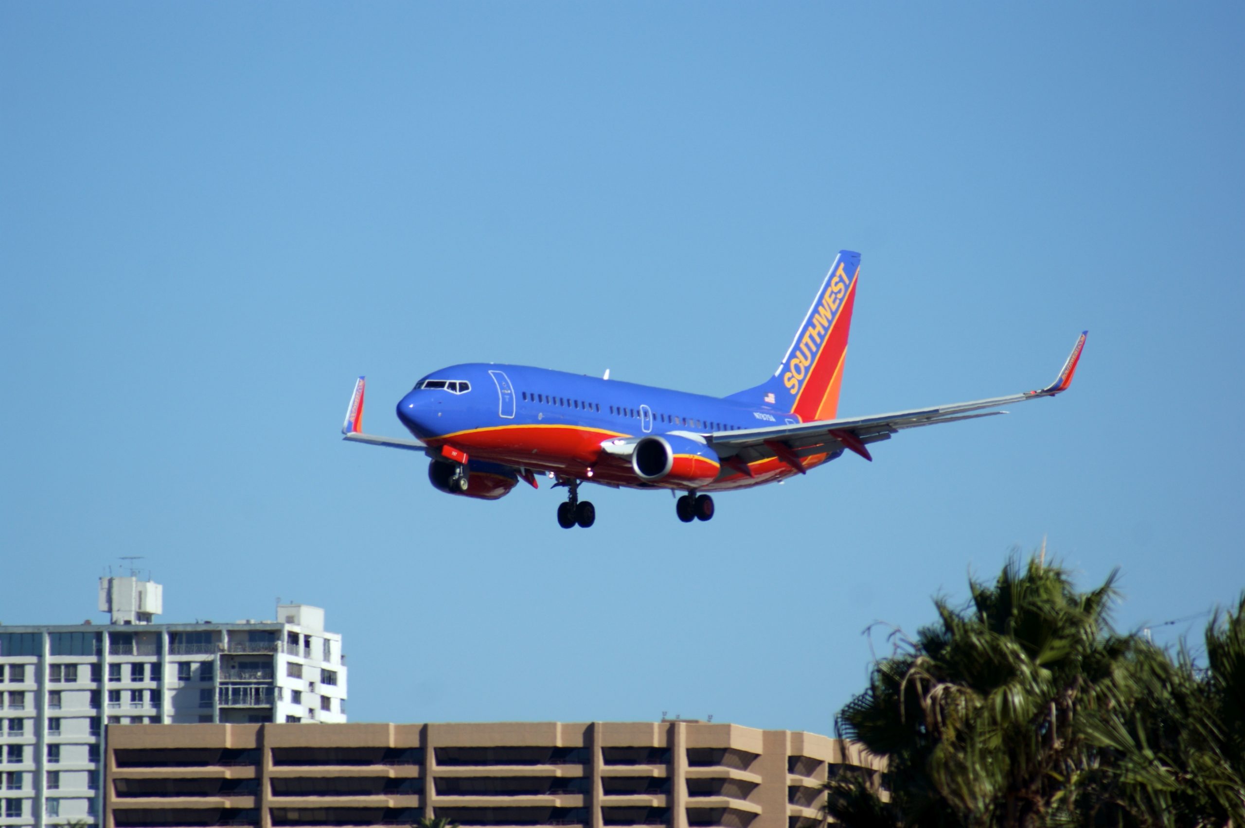Southwest Airlines flight landing.