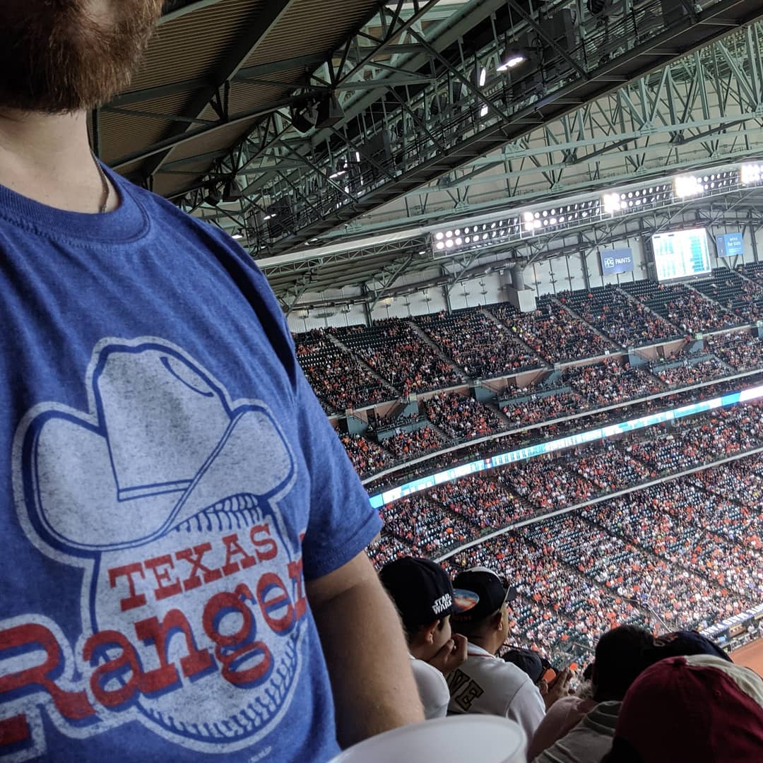 I wore a Rangers shirt to Minute Maid Park