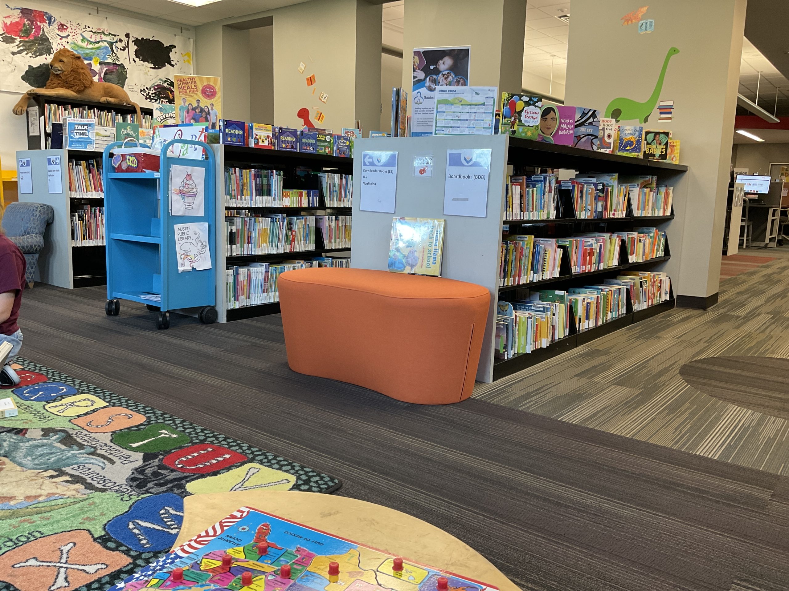 Picture of an Austin library children’s section.