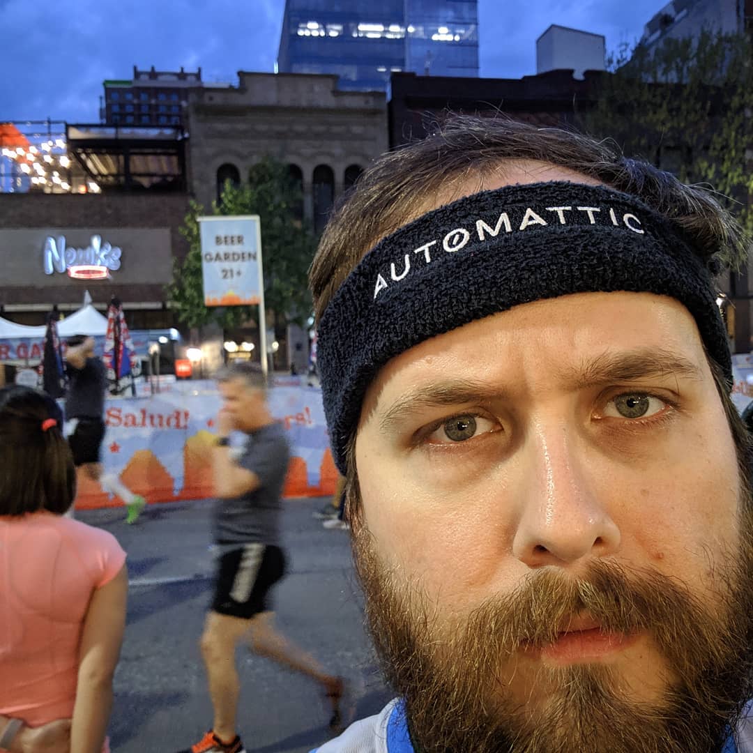 Of all my Automattic or WordPress merch, I love this little headband more than is logical. I grabbed a few and wore them during almost every work out since 2013.